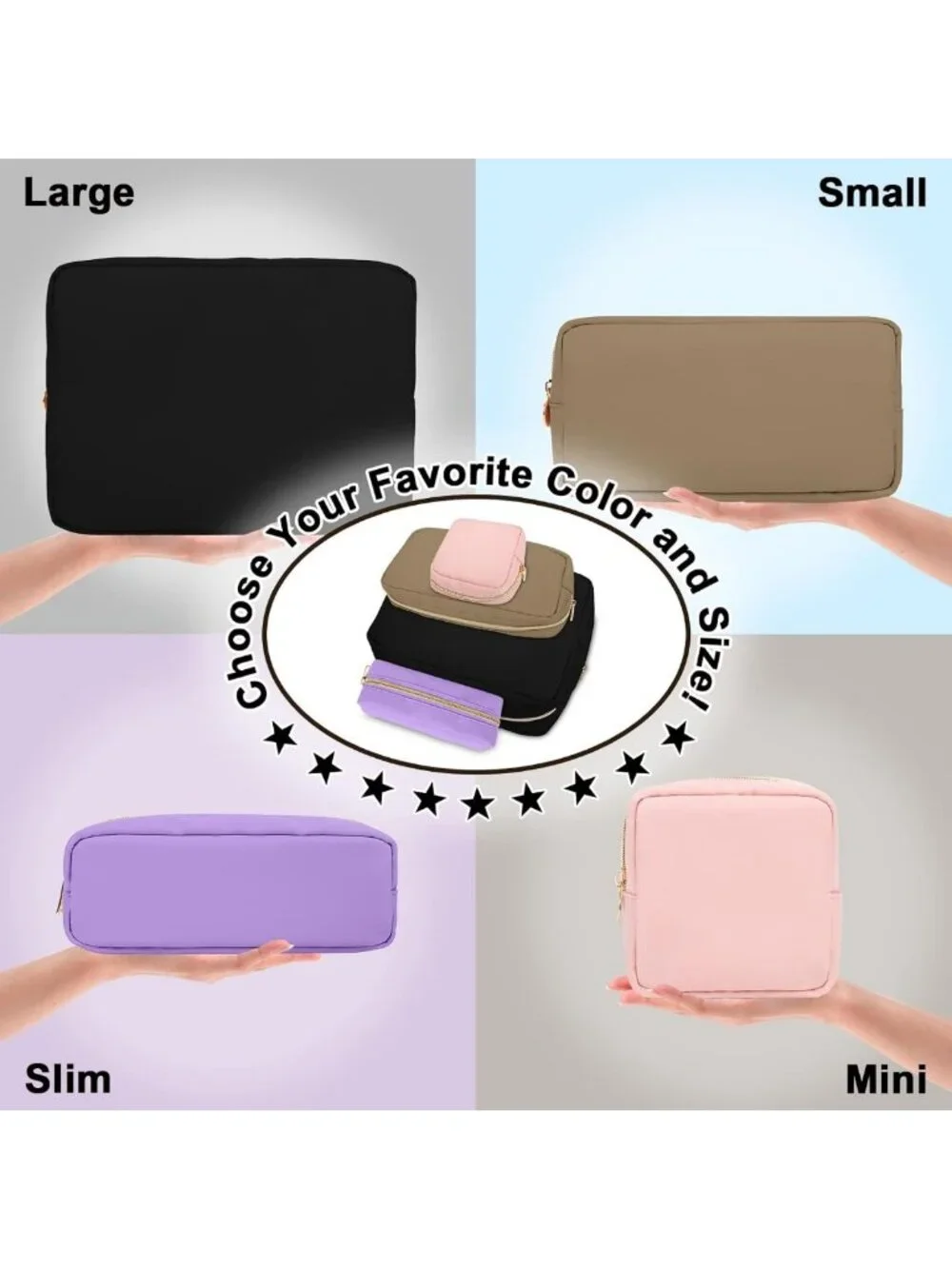 Large Waterproof Makeup Bag Pouch for Women | Cute Travel Cosmetic Organizer